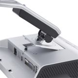 Tył srebrnego monitora Dell 2208WFP z widocznym mocowaniem VESA i portami, ustawionego na białym tle.